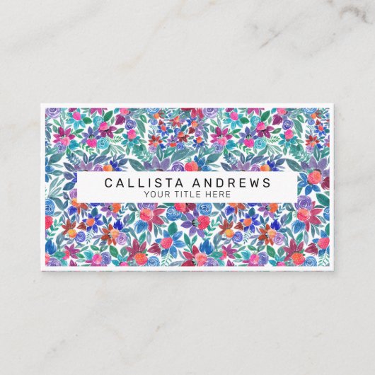 Waterverf van landaardbeien visitekaartje (Voorkant)