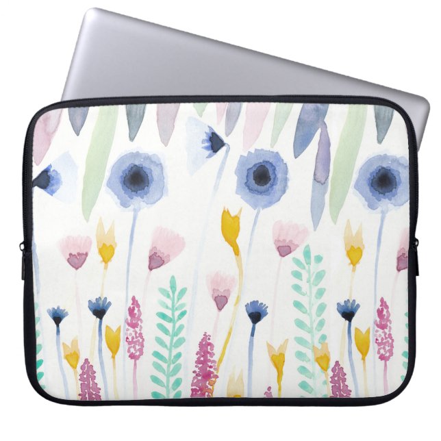 Waterverf van landschapskuikens laptop sleeve (Voorkant)