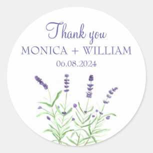 Waterverf van lavendellak kruiden rotsachtig paars ronde sticker
