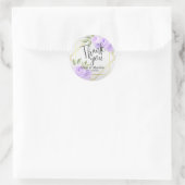 Waterverf van Lavender Floral en White Glitter Ronde Sticker (Tas)