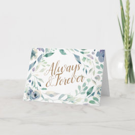 Waterverf van Lavender Floral Wedding Gefeliciteer Kaart