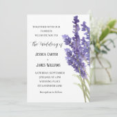 Waterverf van Lavender Rustic Elegant Wedding Kaart (Staand voorkant)