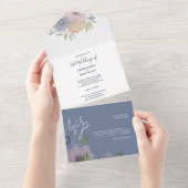 Waterverf van lentestuinbloemen met handbeschilder all in one uitnodiging (Afscheurbaar)