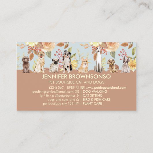 Waterverf van lentevloeren visitekaartje (Achterkant)