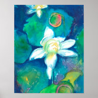 Waterverf van Lotus Flowers