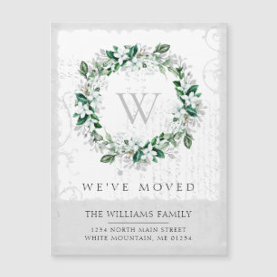 Waterverf van Magnolia Floral Wreator Monogram Mov