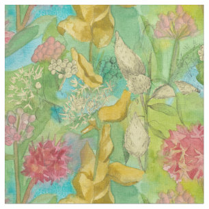 Waterverf van melkroze wilde bloemen zaadpotigen stof