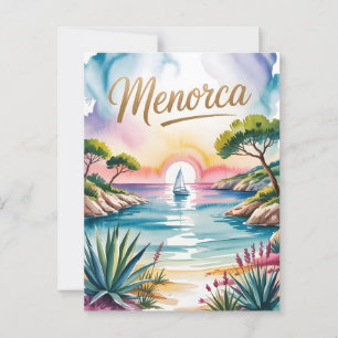 Waterverf van Menorca Briefkaart