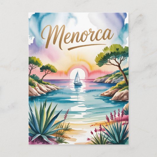 Waterverf van Menorca Briefkaart (Voorkant)