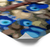 Waterverf van met nazars gedecorbeerde bomen poster (Hoek)