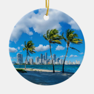 Waterverf van Miami South Beach Keramisch Ornament