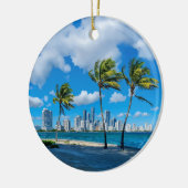 Waterverf van Miami South Beach Keramisch Ornament (Links)