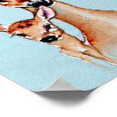 Waterverf van moeder en Baby - liefdesfamilie Poster (Hoek)