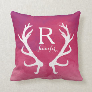 Waterverf van Monogram Rustic Antlers Kussen