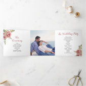 Waterverf van mosterd roos groene bladeren, foto drieluik programma (Binnen)