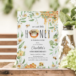 Waterverf van onze zoete honingbijen - kinderen va kaart