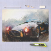 Waterverf van oude klassieke Cobra-sportauto's Tissuepapier (Craft)