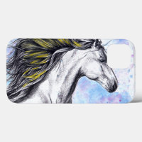 Waterverf van paarden en inktpaarden