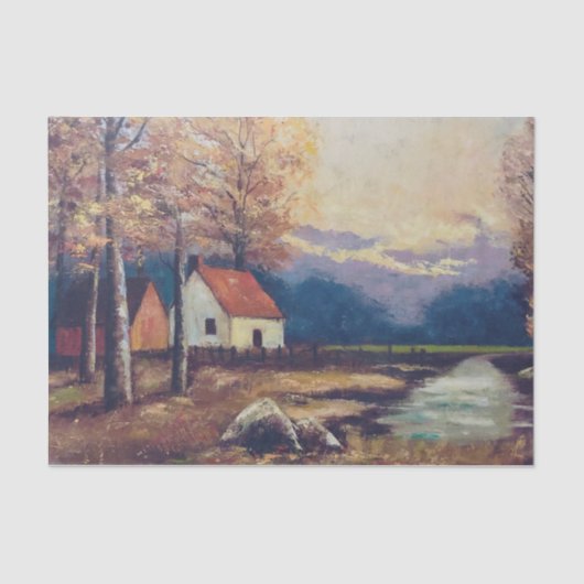 Waterverf van Paarse bergen Tissuepapier (Voorkant)