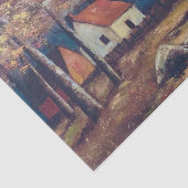 Waterverf van Paarse bergen Tissuepapier (Detail)