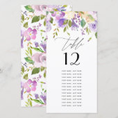 Waterverf van Paarse flora Individuele Kaarten voo (Voorkant / Achterkant)