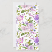 Waterverf van Paarse flora Individuele Kaarten voo (Achterkant)