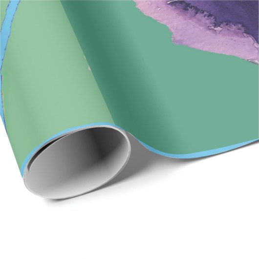 Waterverf van Paarse Iris-irisbloemen  Wrappen Wra Cadeaupapier (Rol Hoek)