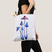 Waterverf van paddenstoelen Kunstronde badge Tote Bag (Dichtbij)