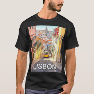 Waterverf van Pantheon Alfama in Lissabon T-shirt