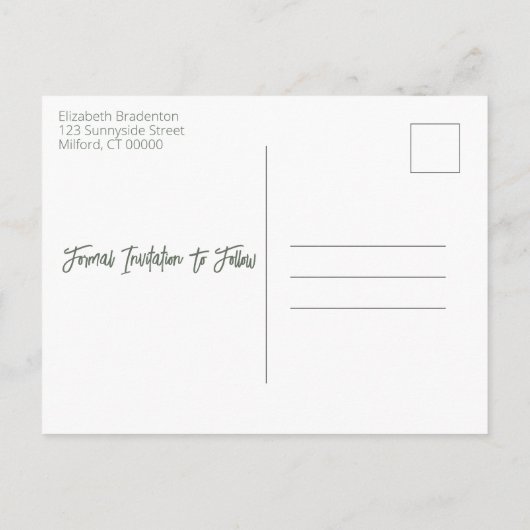 Waterverf van pasta's Vrijgezellenfeest aan de Flo Aankondigingskaart (Achterkant)