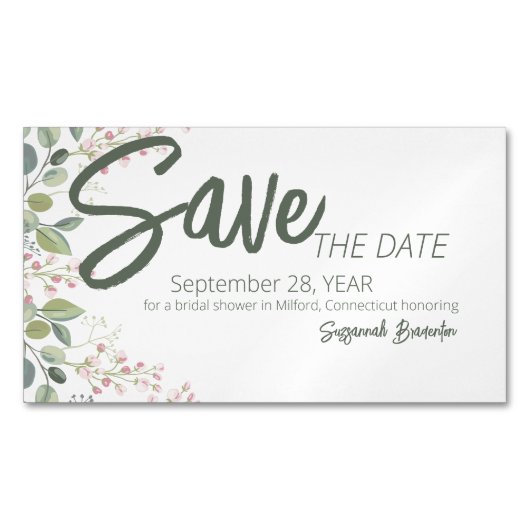 Waterverf van pasta's Vrijgezellenfeest aan de Flo Magnetisch Visitekaartje (Voorkant)