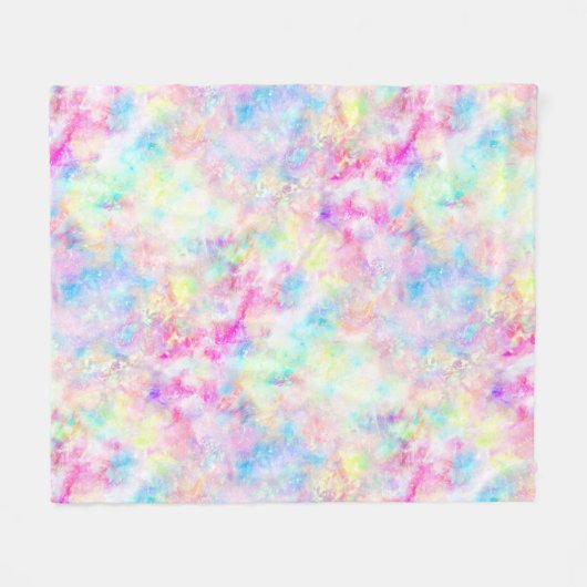 Waterverf van pasteelregenboogkleurige kleurstof fleece deken (Voorkant (Horizontaal))