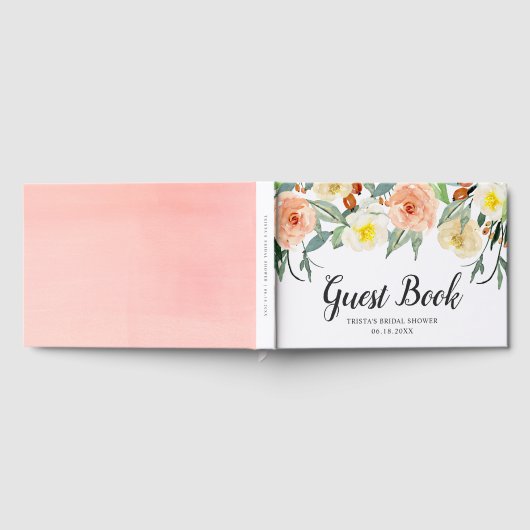 Waterverf van perzikkleurige flessen Vrijgezellenf Gastenboek (Volledig)