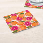 Waterverf van pompelmoezen vierkante kartonnen onderzetter (Schuin)