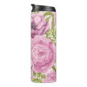 Waterverf van pony en anemonbloemen thermosbeker (Geroteerd rechts)