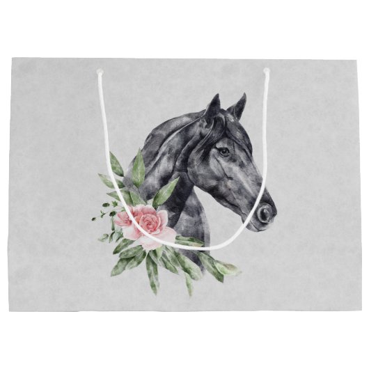 Waterverf van portret van schitterend paard groot cadeauzakje (Achterkant)