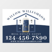 Waterverf van Real Estate Agent House en Navy Raamsticker (Vel)