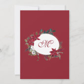 Waterverf van Red Poinsettia Kerstmis Eve Party Kaart (Achterkant)