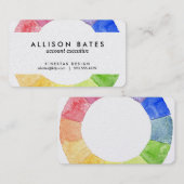 Waterverf van regenboog omringt moderne kleurrijke visitekaartje (Voorkant / Achterkant)