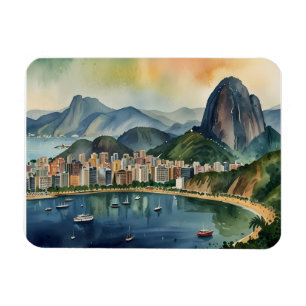 Waterverf van Rio de Janeiro Magneet