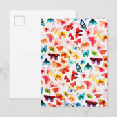 Waterverf van rondbovlinderboten aankondigingskaart (Voorkant / Achterkant)