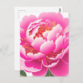Waterverf van roze Floral Briefkaart (Voorkant / Achterkant)