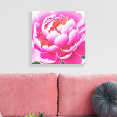 Waterverf van roze Floral Canvas Afdruk (Insitu (Woonkamer))