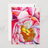 Waterverf van roze pony's briefkaart (Voorkant / Achterkant)