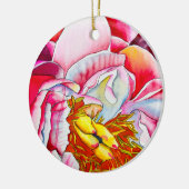 Waterverf van roze pony's keramisch ornament (Links)