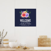 Waterverf van Rozen in kleur Floral Weddenschap We Poster (Keuken)