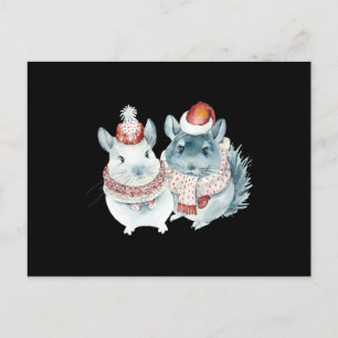 Waterverf van schattige chinchillas briefkaart