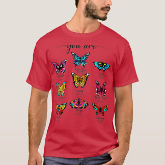 Waterverf van scripts Butterfly Psalm Christelijk T-shirt