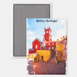 Waterverf van Sintra Portugal Magneet