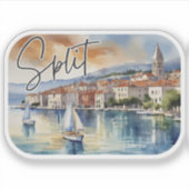 Waterverf van Split-Kroatië Sticker (Voorkant)